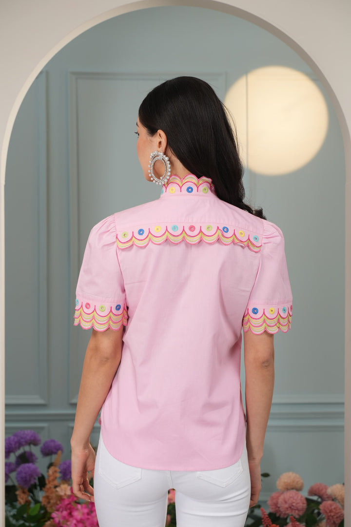 Dilly Dally Top- Baby Pink