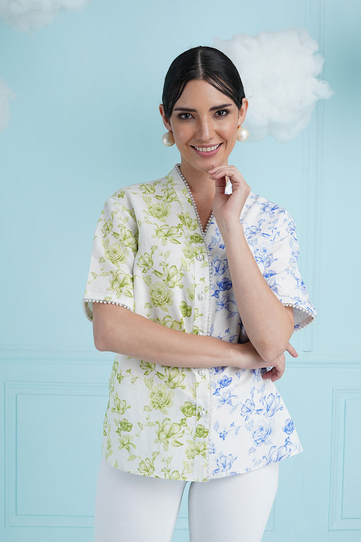 Miami Top- Blue And Green