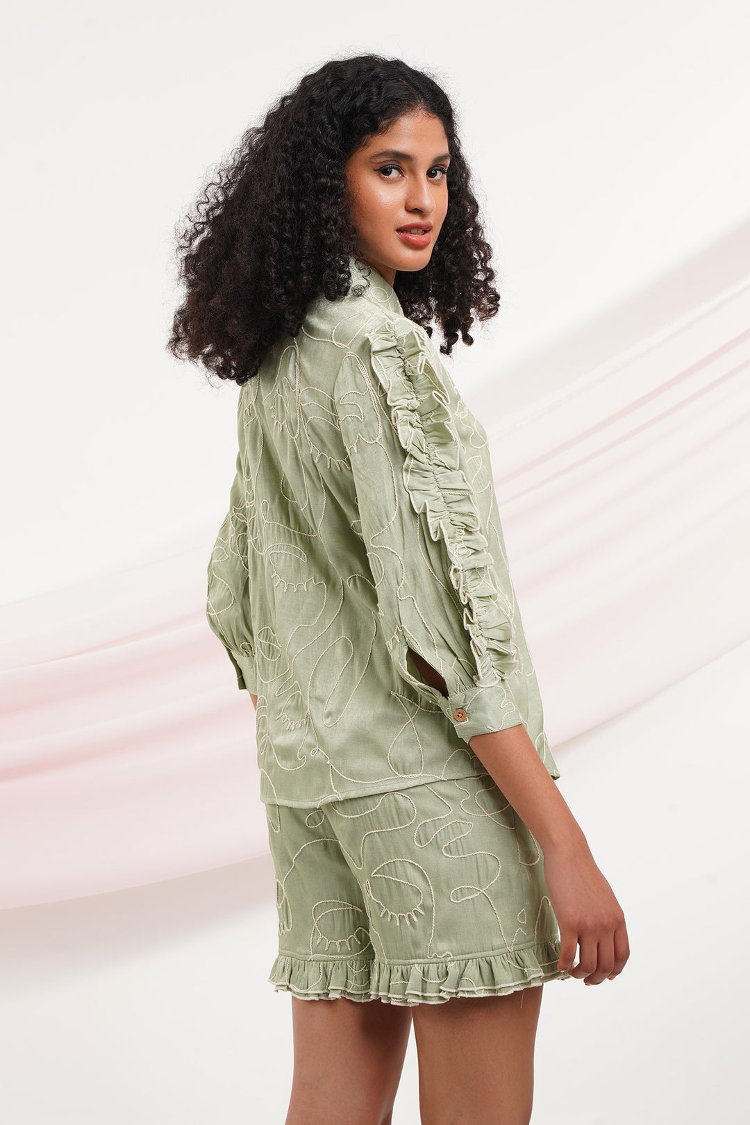 Head Over Heels Top- Faces Pistachio