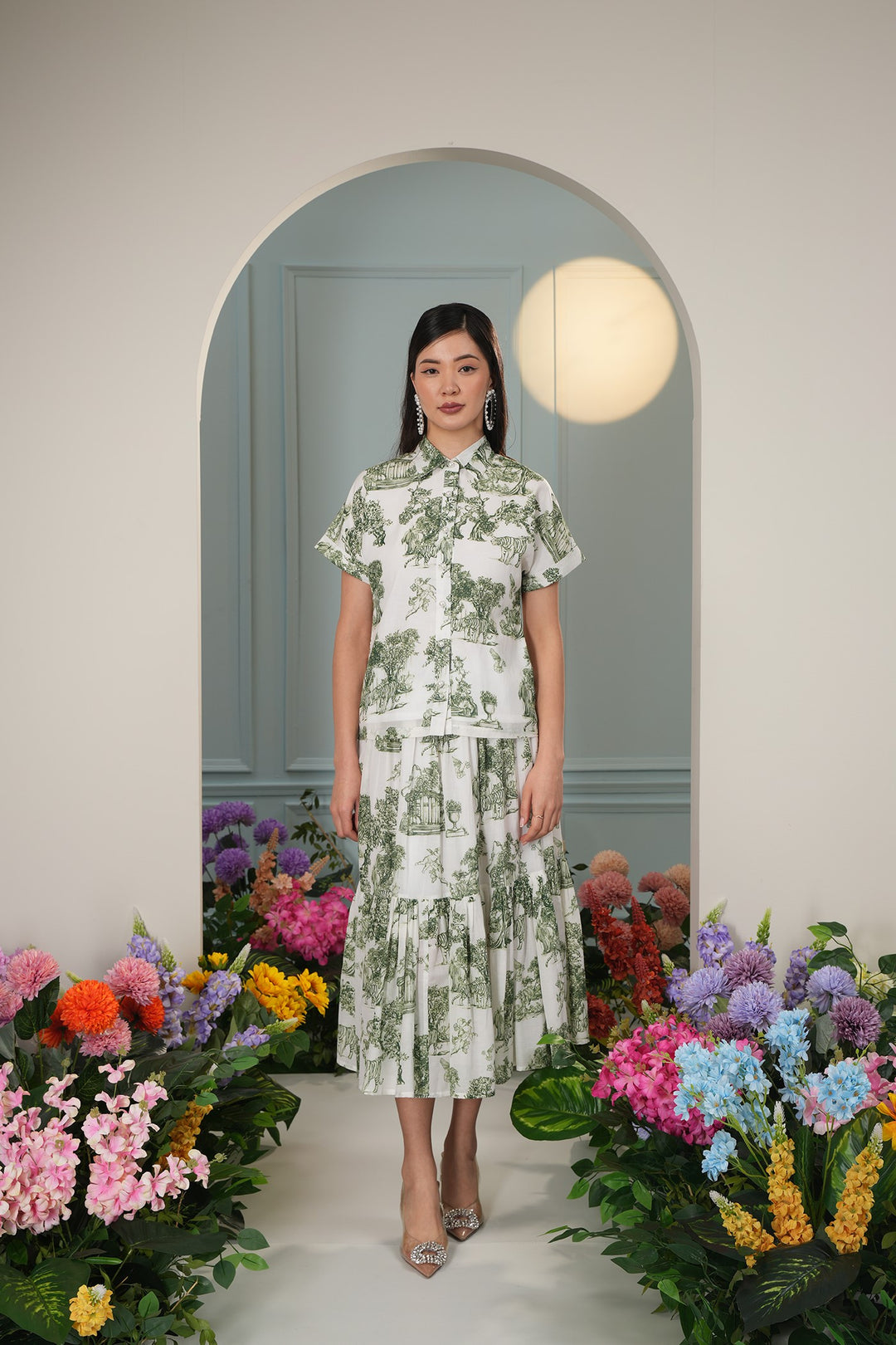 J'adore Top- Green Toile