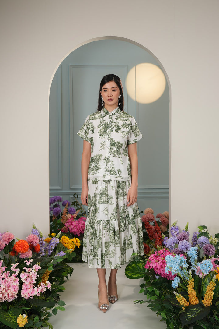 J'adore Top- Green Toile