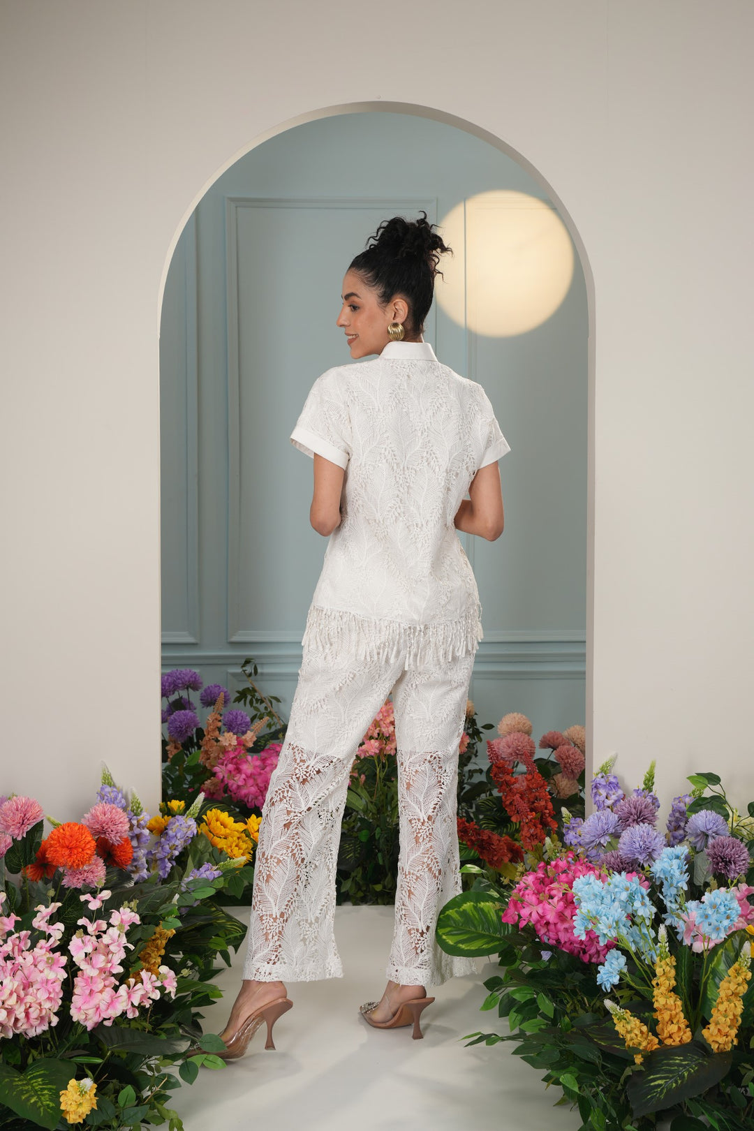 J'adore Top- White Leaves