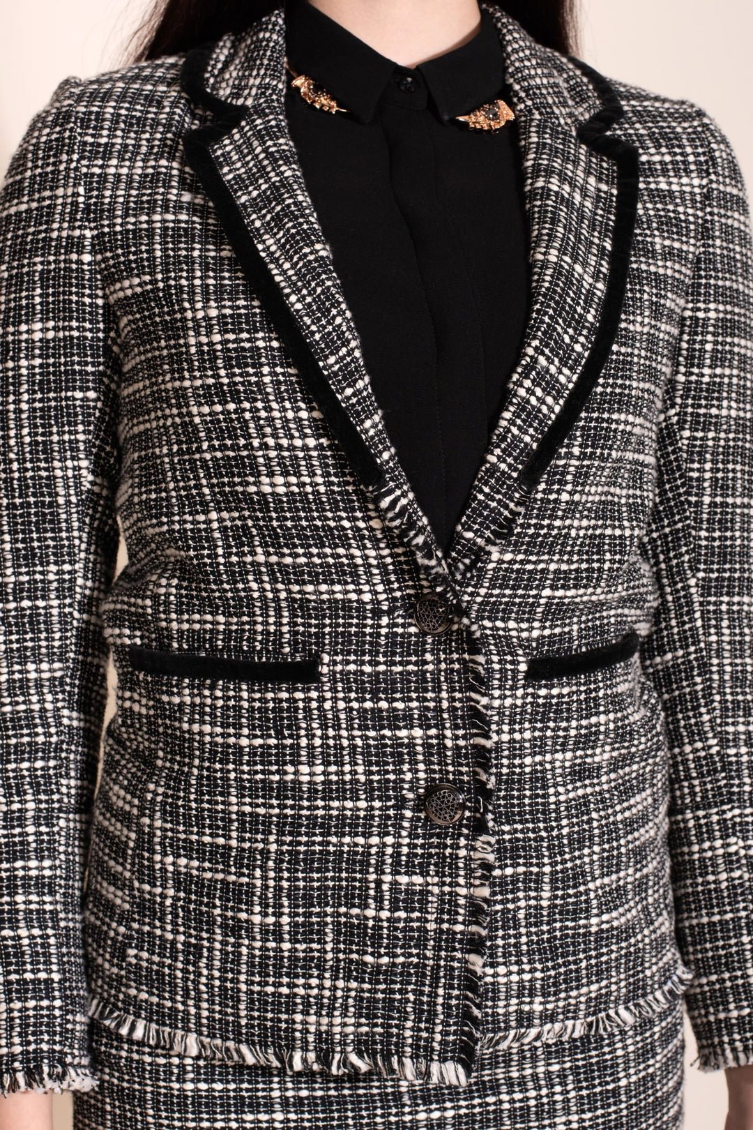 Nayan Blazer- Black And White