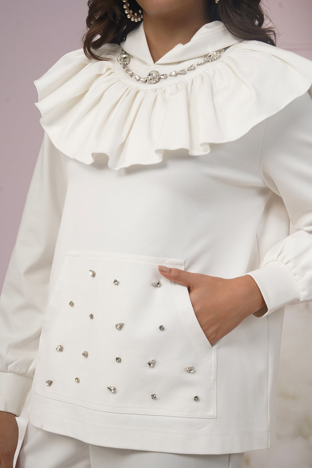 Not calling it a night hoodie-white