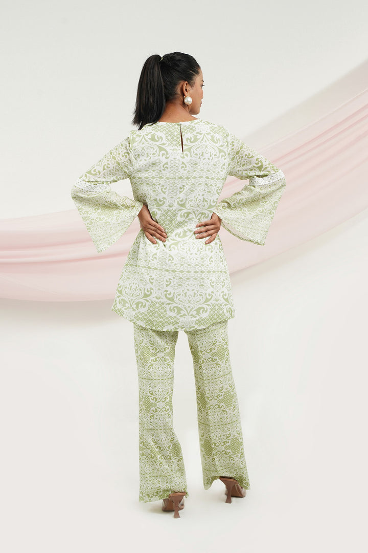 Lady Like Top- Green Lace