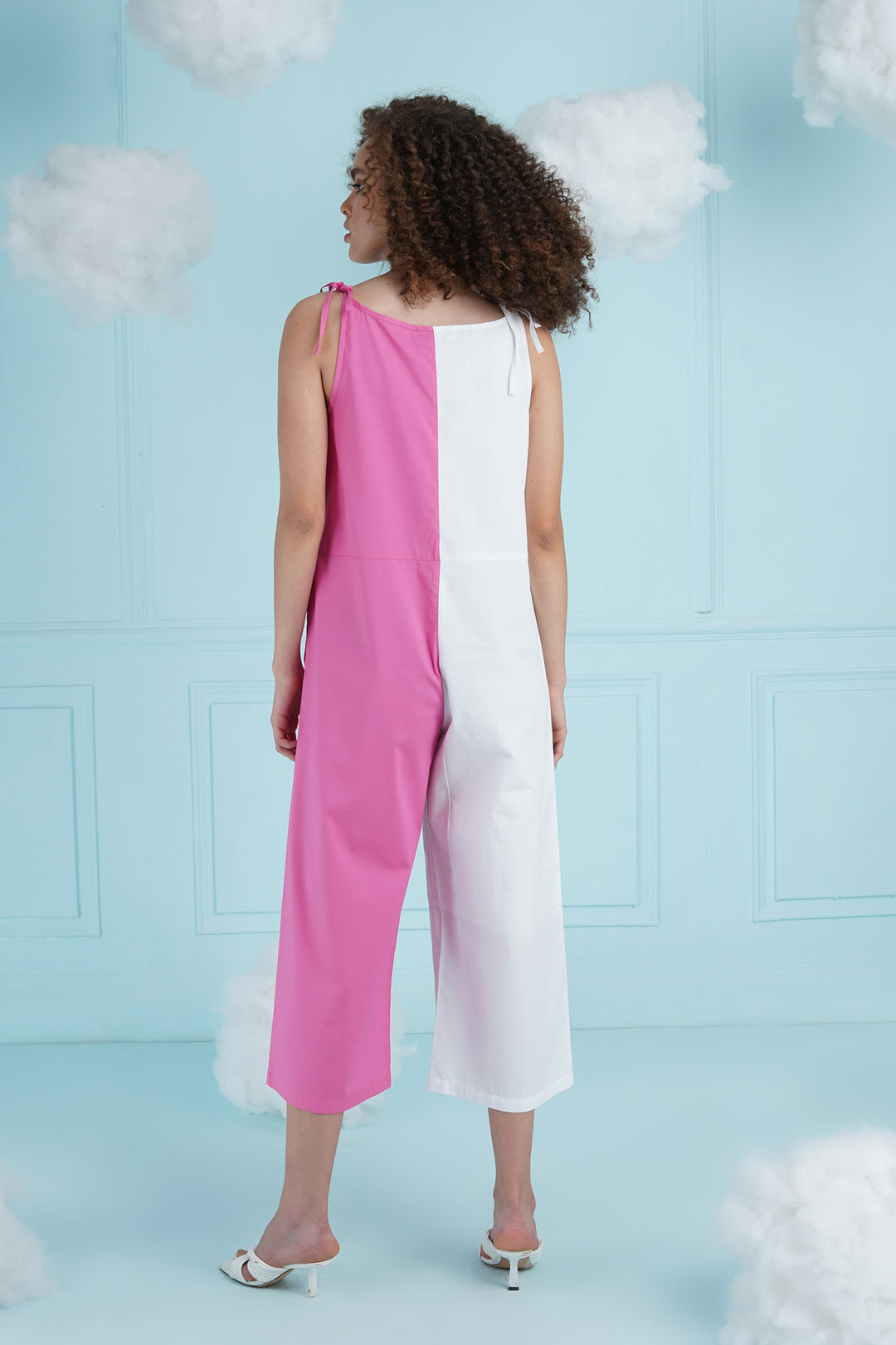 Rob Robin Jumpsuit- Bubble Gum Pink And White