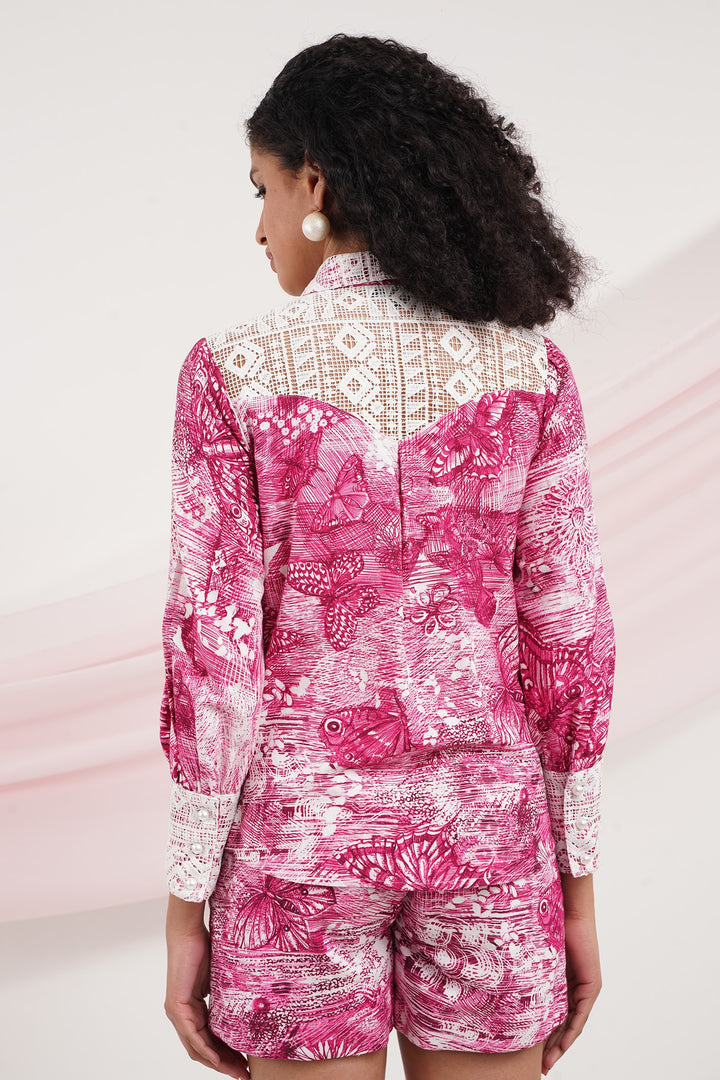 Blammy Top- Pink Butterflies