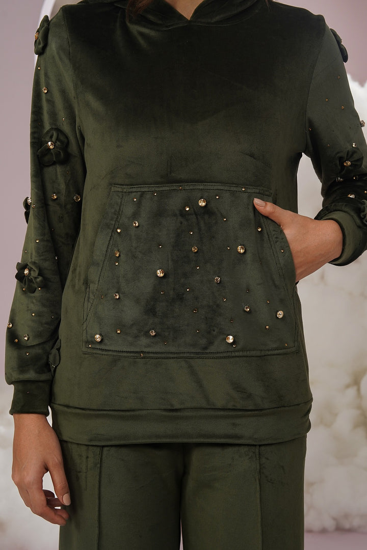 cozy up hoodie -olive