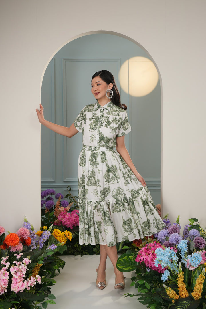 J'adore Top- Green Toile