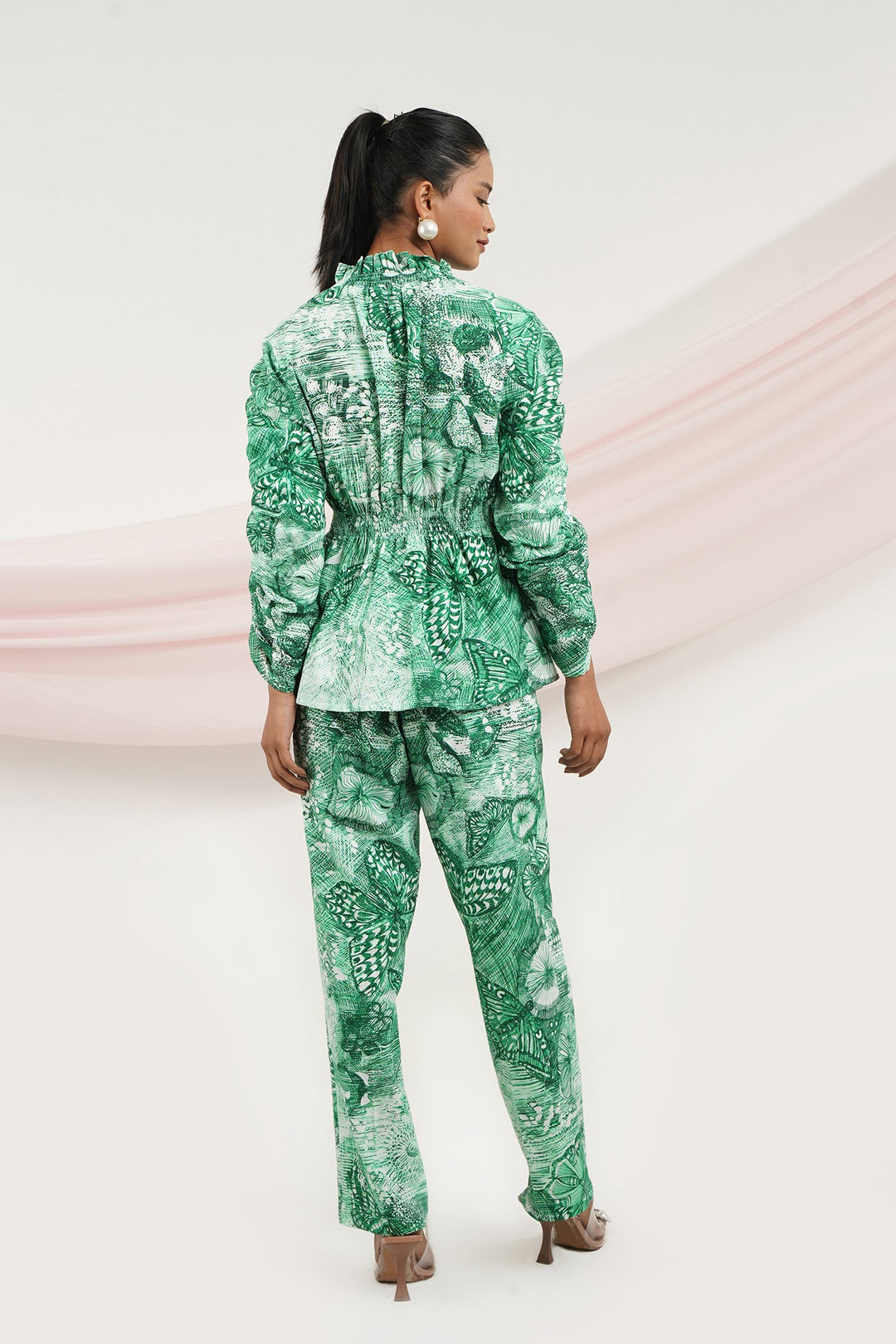 Chase Top- Green Butterfly