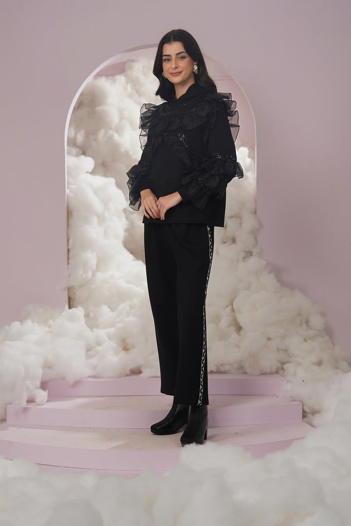 fashionably late hoodie - black