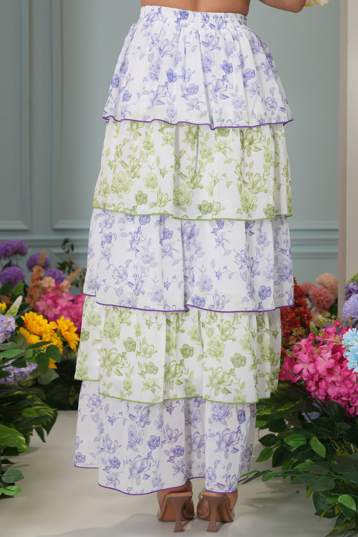 Sassy Skirt - Blue And Green Roses