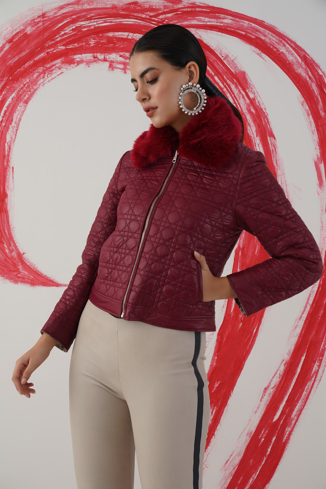 double trouble jacket maroon