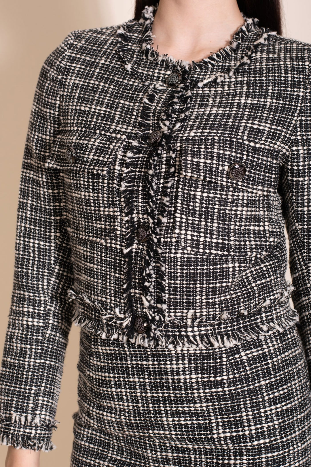 Jingle Crop Jacket -Black And White