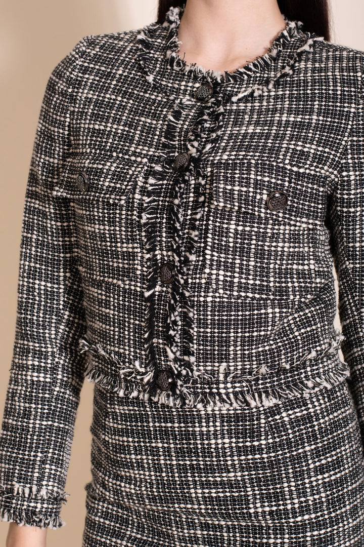 Jingle Crop Jacket -Black And White