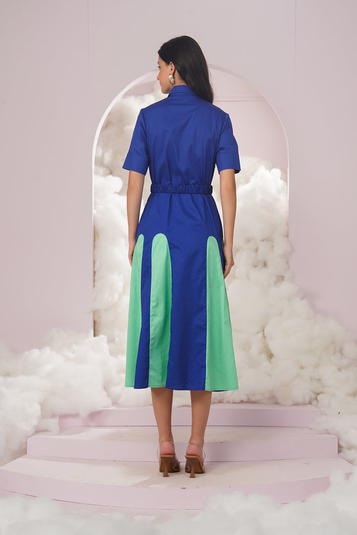 meteor dress- blue and green