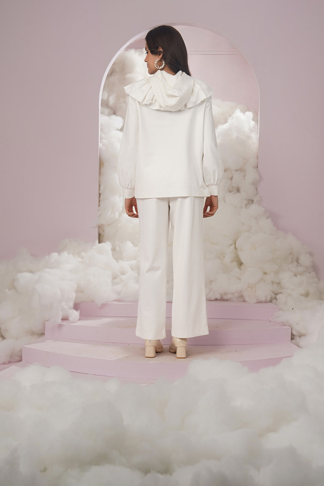 Not calling it a night hoodie-white