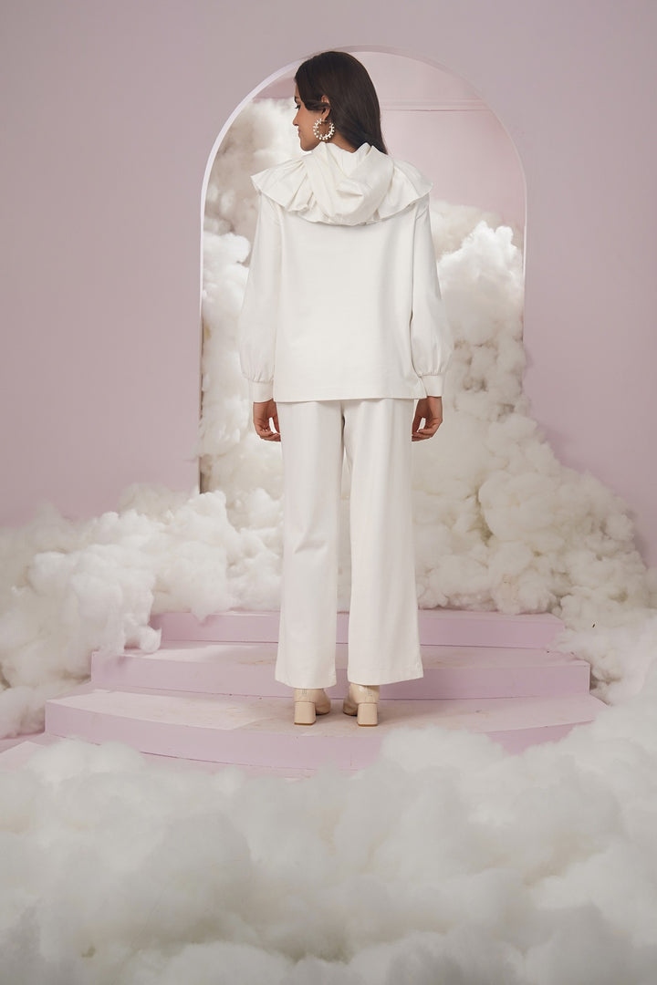 Not calling it a night hoodie-white