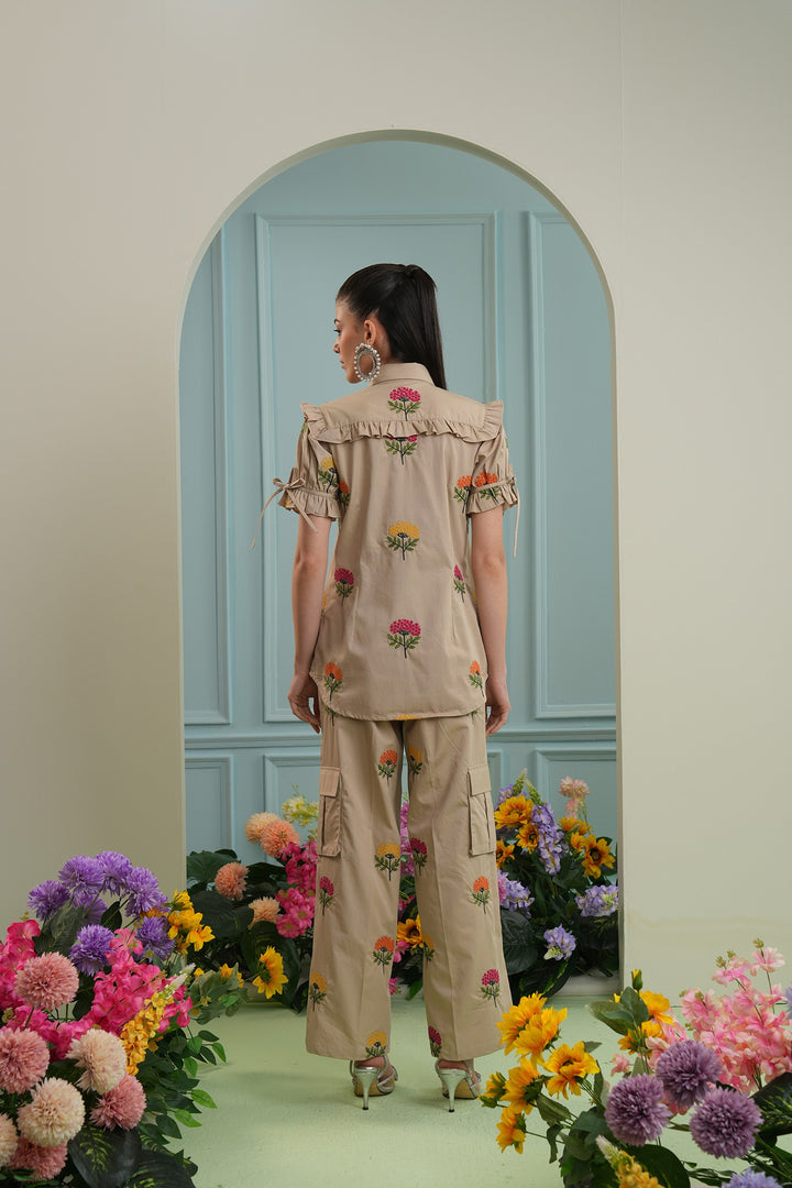 Too sweet top long-beige floral