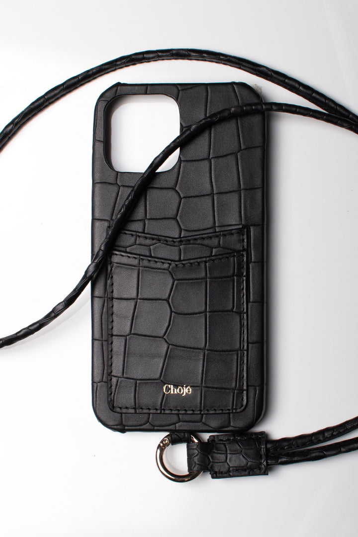 Soleil Mobile Cover - Black Croco
