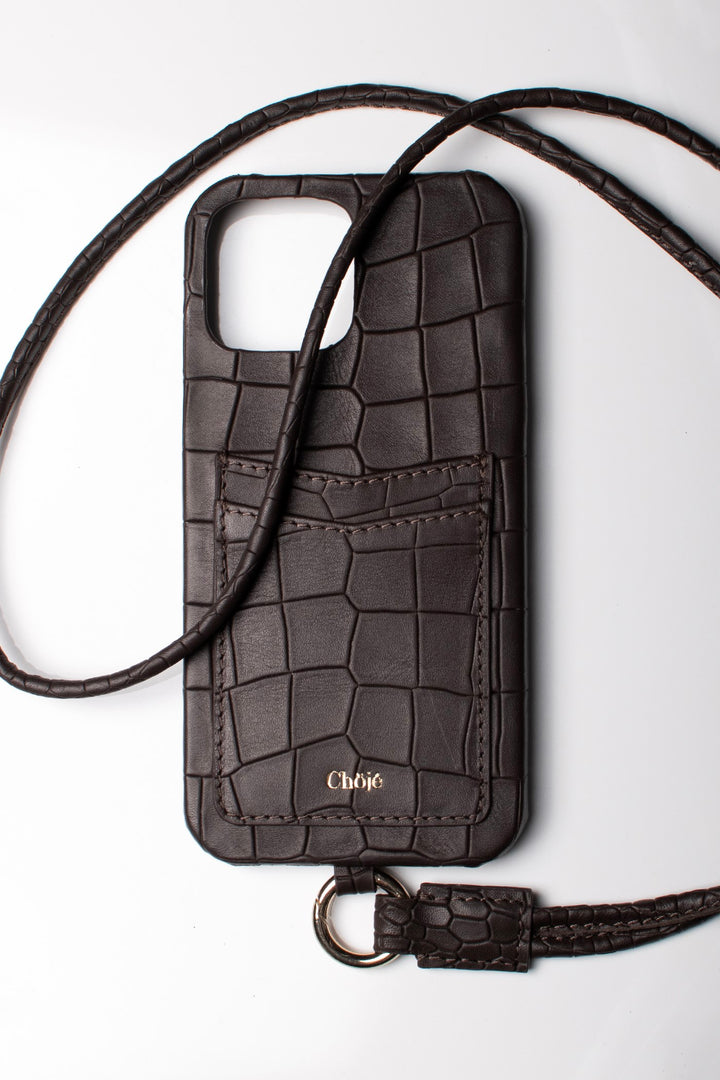 Soleil Mobile Cover - Brown Croco