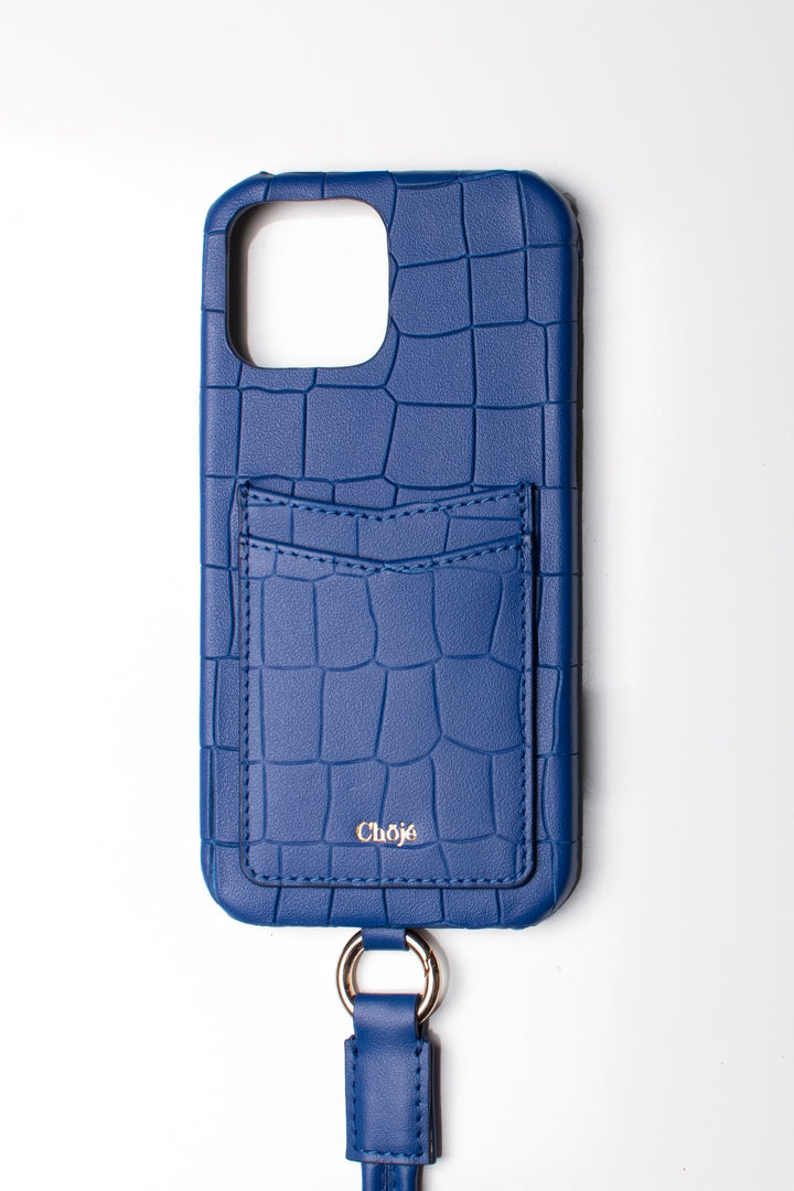 Soleil Mobile Cover -  Electric Blue Croco