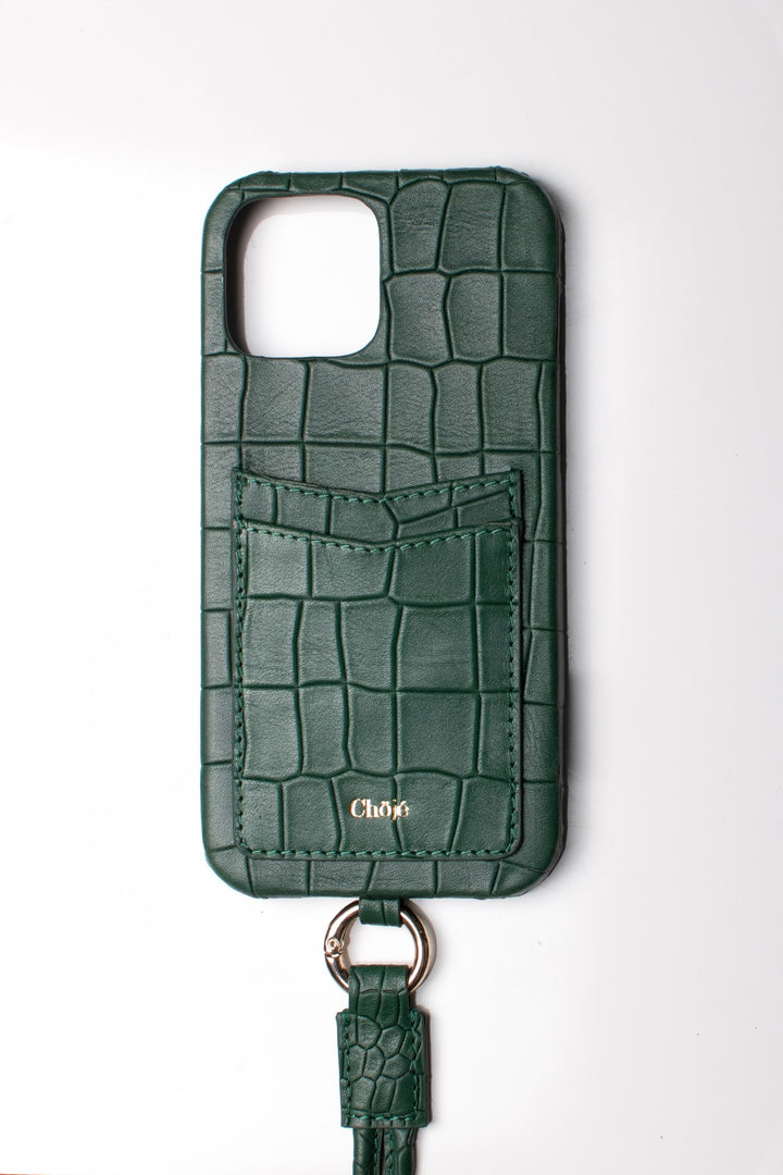 Soleil Mobile Cover - Green Croco