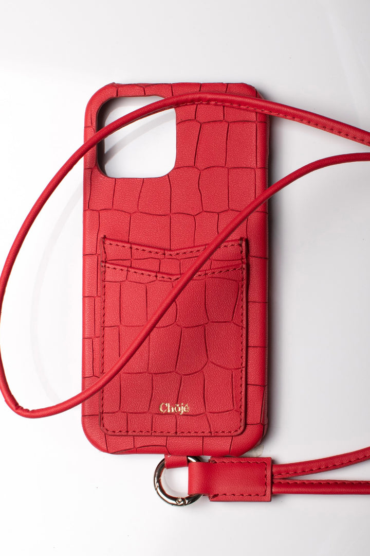 Soleil Mobile Cover - Red Croco