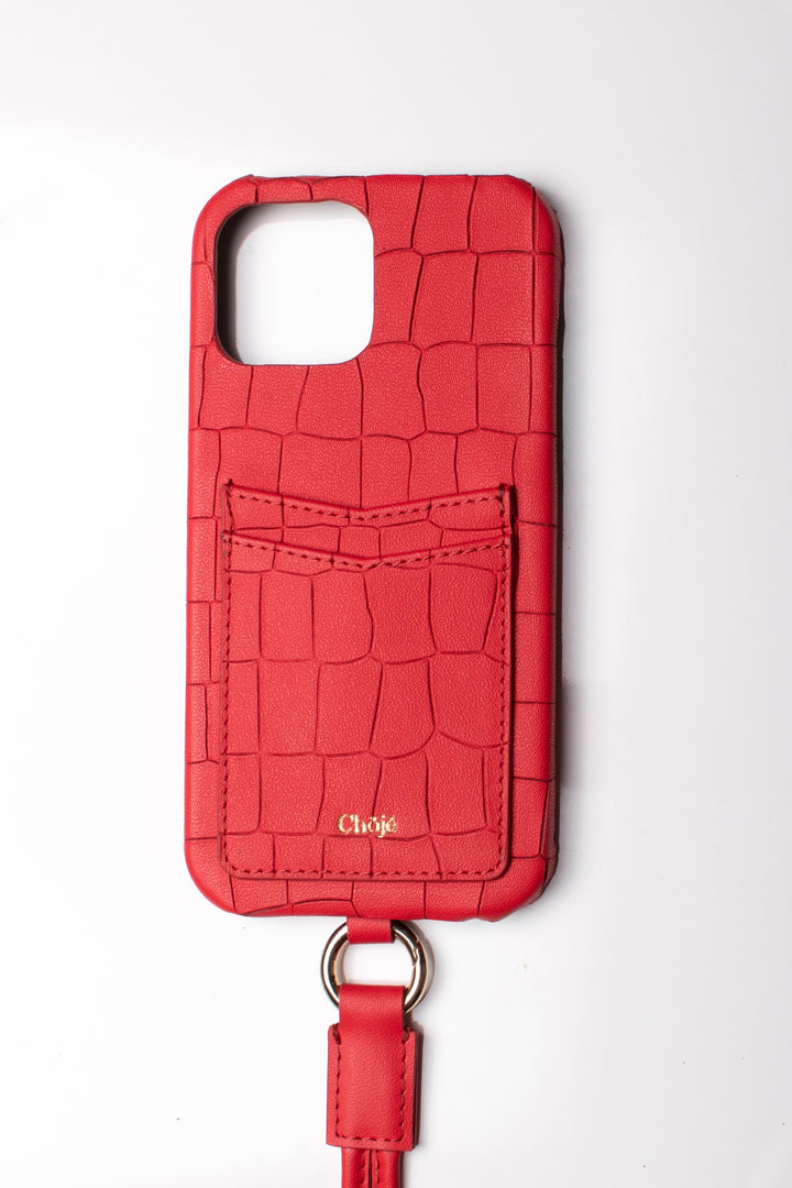 Soleil Mobile Cover - Red Croco