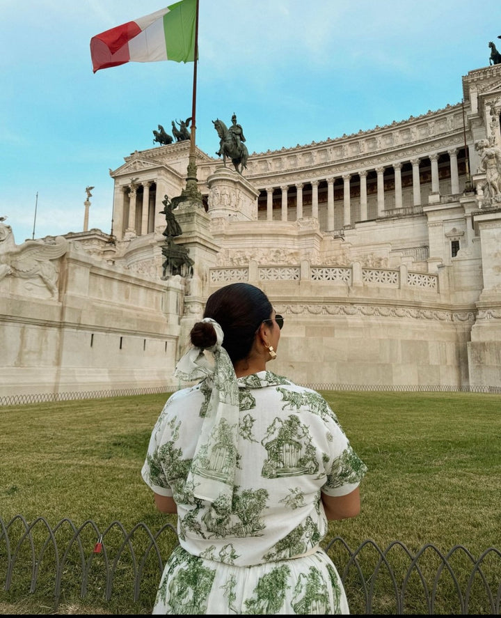 J'adore Skirt- Mini Green Toile