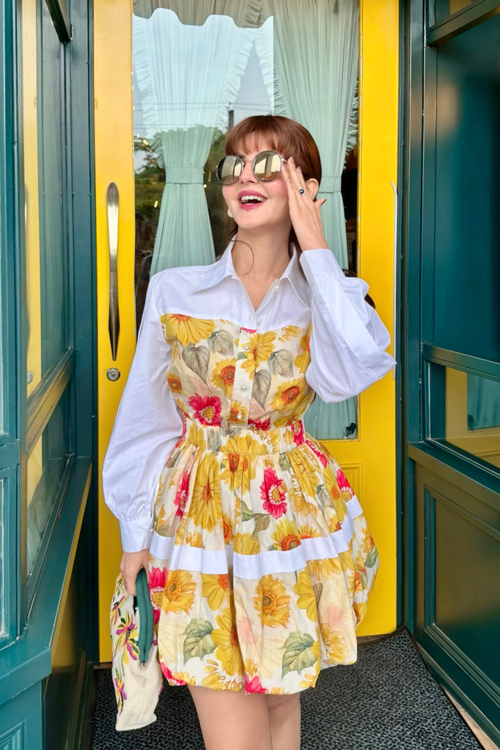 Ishleen In  Antonia dress- sunflower