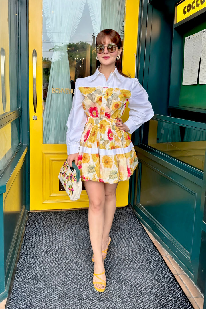 Ishleen In  Antonia dress- sunflower