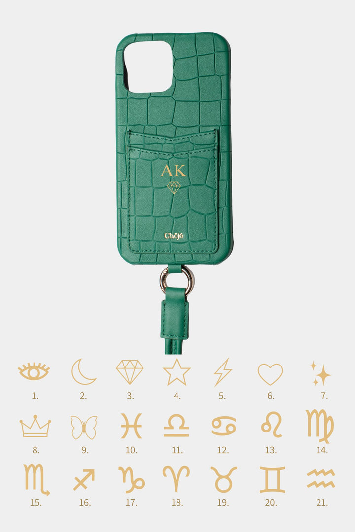 Soleil Mobile Cover - Green Croco
